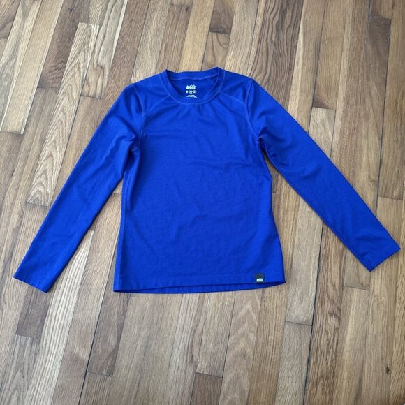 REI Co-op Kids Midweight Long Sleeve Base Layer Top Blue Kids Size M (10-12) - Picture 1 of 5